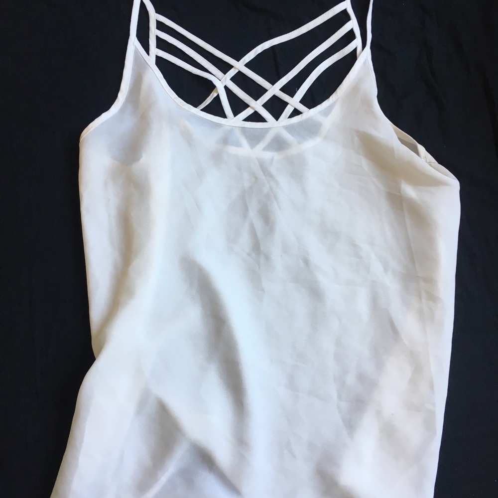 Sheer white tank top